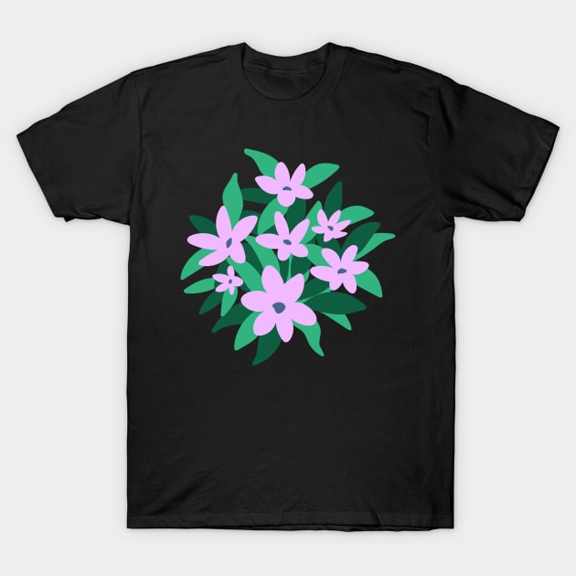 Purple Flower Bouquet T-Shirt by ArunikaPrints